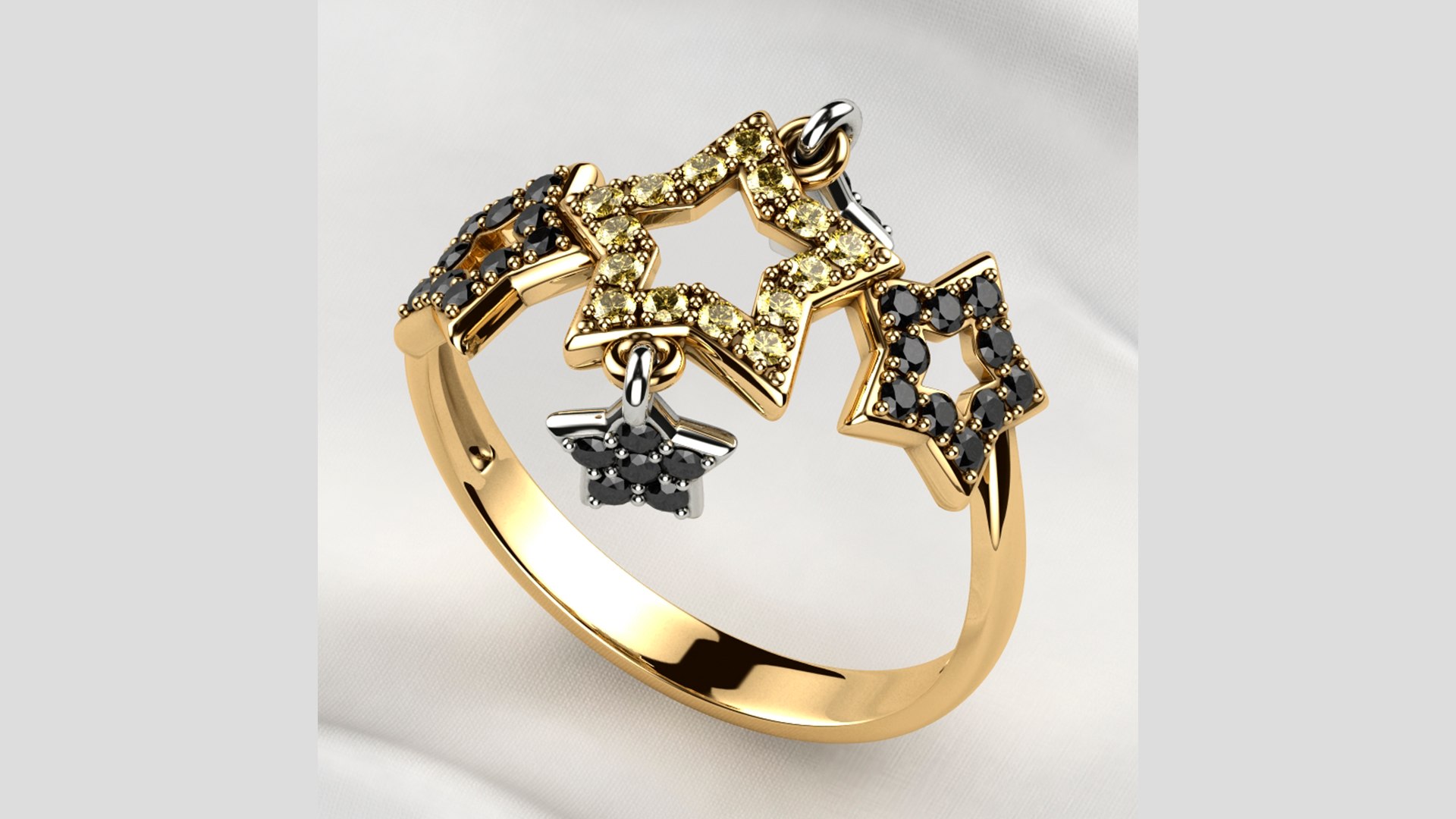 Five Stars Gold Ring 3D model - TurboSquid 1841740