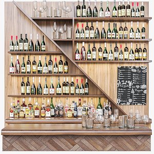 3D Ethnic bar with alcohol