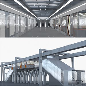 Elevated train station concept model