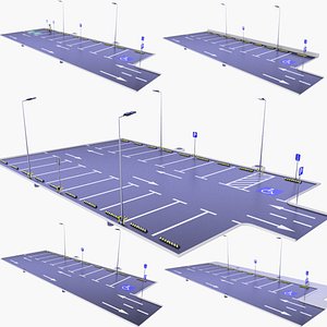 Car Parking Lots SET v1 3D model