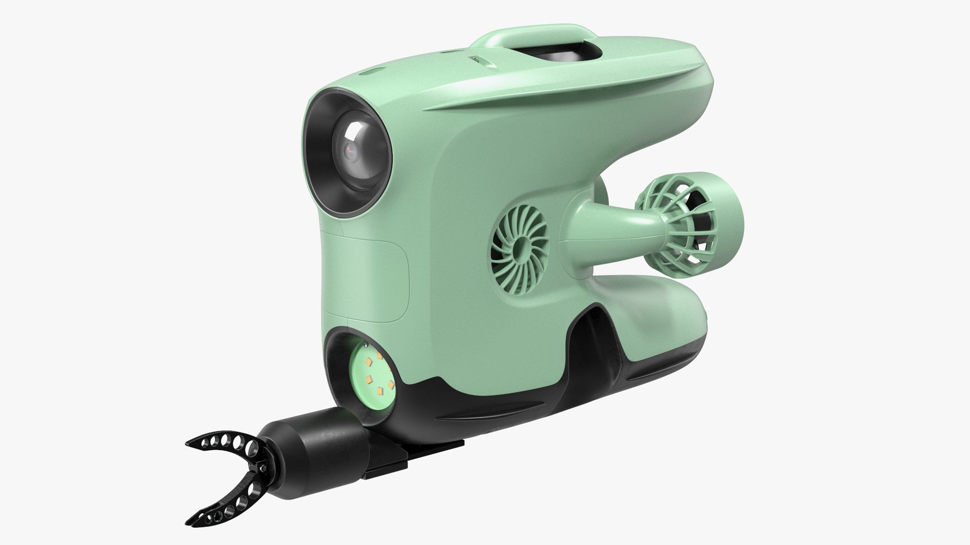Underwater ROV with Gripper Hand Rigged for Cinema 4D 3D model preview