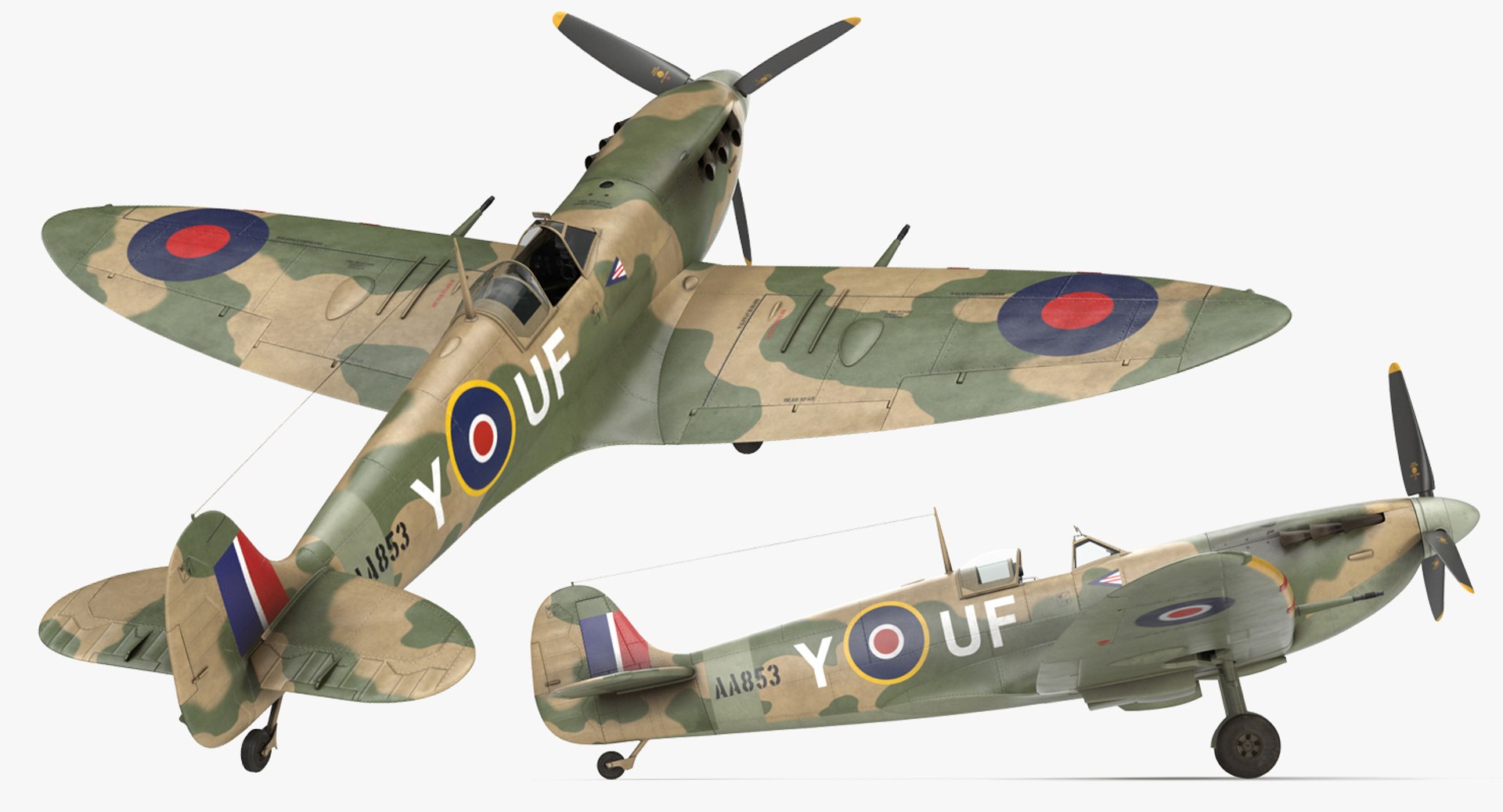 3d Model Supermarine Spitfire Rigged