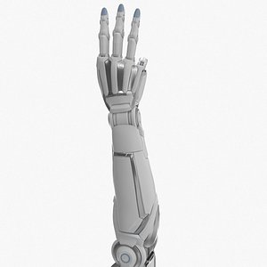 3D model Cyborg arm 3 fingers