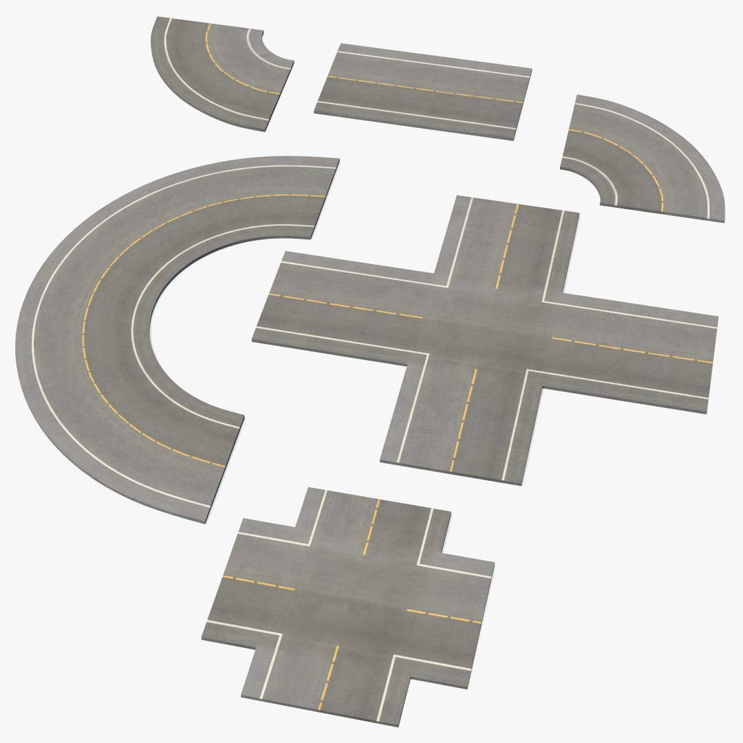 Road Parts Pack 3D model preview