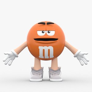 M and Ms Orange Riged 3D model