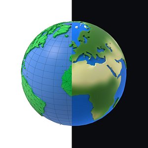 Earth low poly simple design cartoon