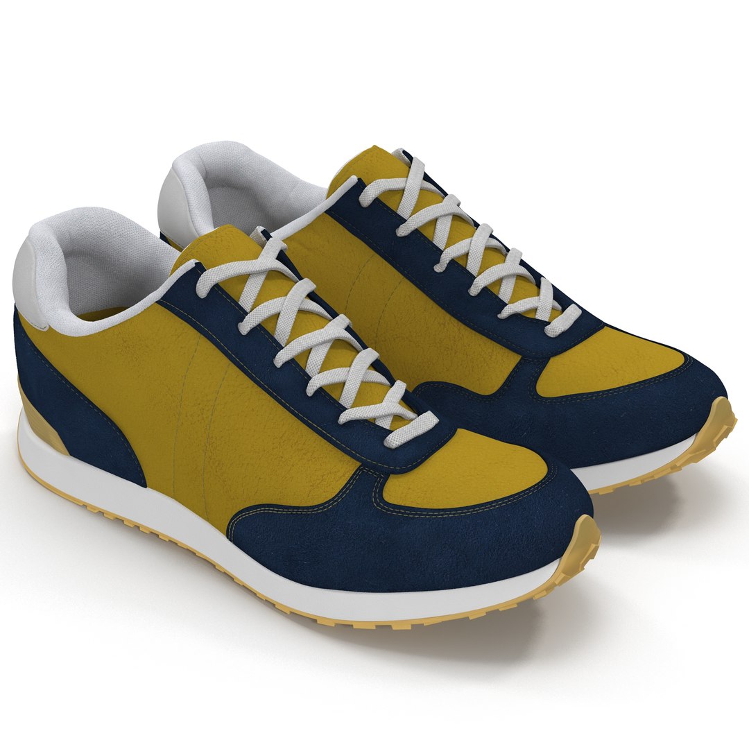 Sneakers 3 Yellow 3D Model 3D model preview