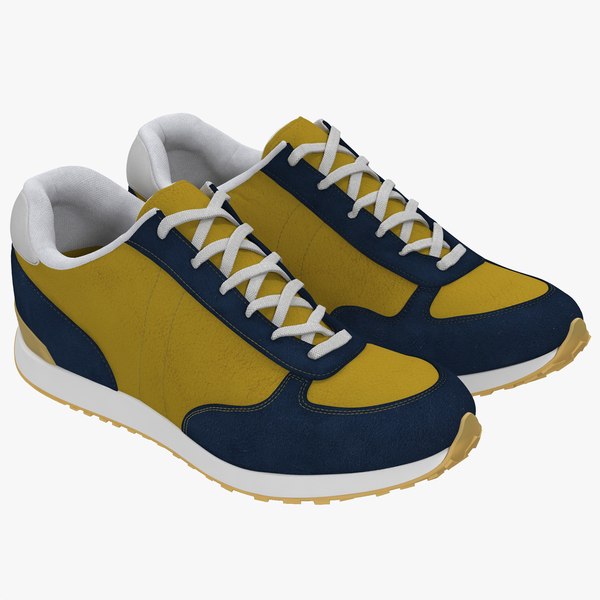 sneakers 3 yellow modeled 3d 3ds