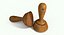 Timbro in legno rotondo dettagliato