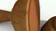 Timbro in legno rotondo dettagliato