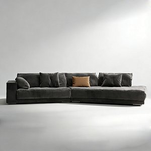 3D Modern Modular Sofa Low Sectional Couch 3D Model