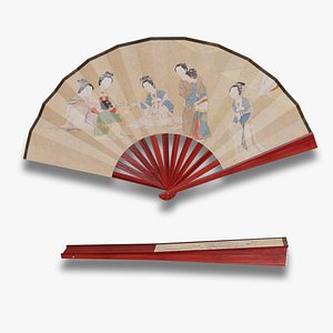 Folding fan 3D model