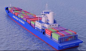 containership container ship 3d model