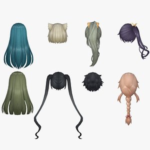 3D model hair style 09