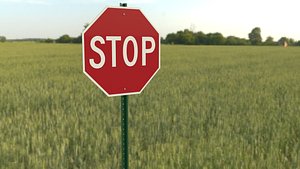 red stop sign 3D model