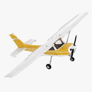 Private Single Engine Propeller Aircraft Cessna 150 Rigged 3D model
