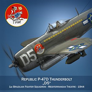 3d model republic p-47 thunderbolt -