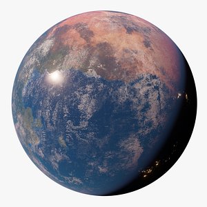 Earth-like Alien Planet 32K 3D model