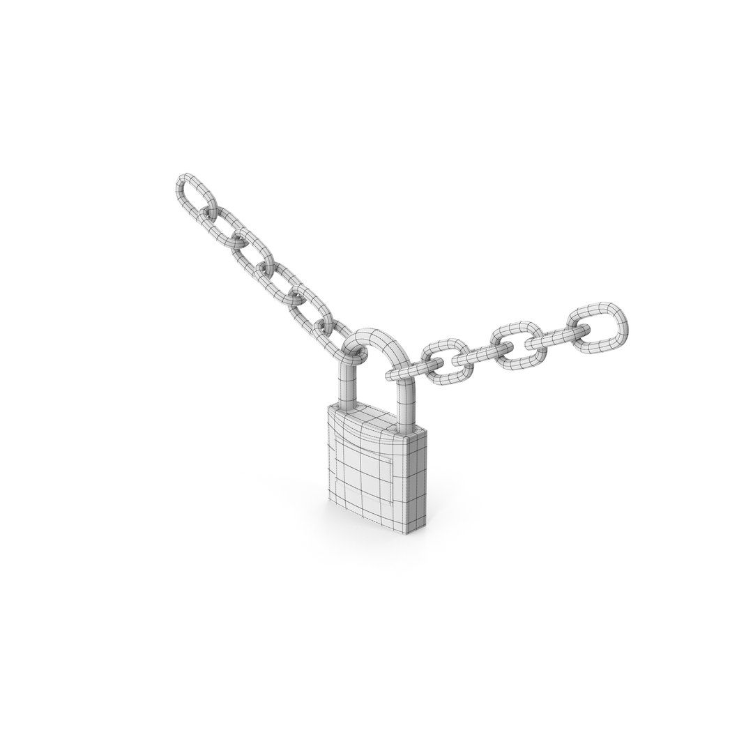 3D Model Hanging Chained Padlock - TurboSquid 2299450