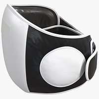 Muay Thai Leather Belly Pad Maneken Black White