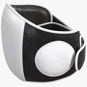 Muay Thai Leather Belly Pad Maneken Black White