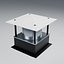 Extracteur de toiture vertical avec rebord creux et capot de protection contre les intempéries