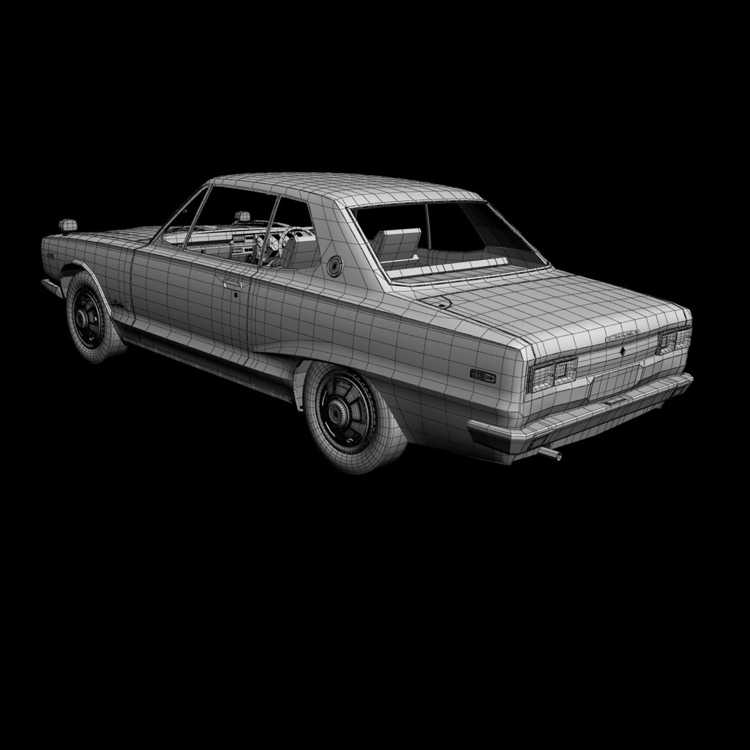 Nissan Skyline 2000GT coupe KGC10 model https://p.turbosquid.com/ts-thumb/mP/Sixybu/KD/nissanskylinec10w3/jpg/1686334866/1920x1080/fit_q87/f8fb9ed18259ce2b2cab2e562ad1c701074998f9/nissanskylinec10w3.jpg