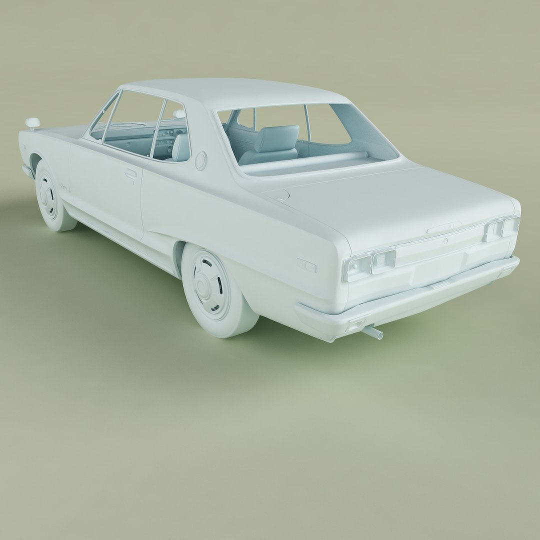 Nissan Skyline 2000GT coupe KGC10 model https://p.turbosquid.com/ts-thumb/mP/Sixybu/rX/nissanskylinec1012/jpg/1686334785/1920x1080/fit_q87/00b133f8843957dfcfa445775f0d1103a8b173ab/nissanskylinec1012.jpg