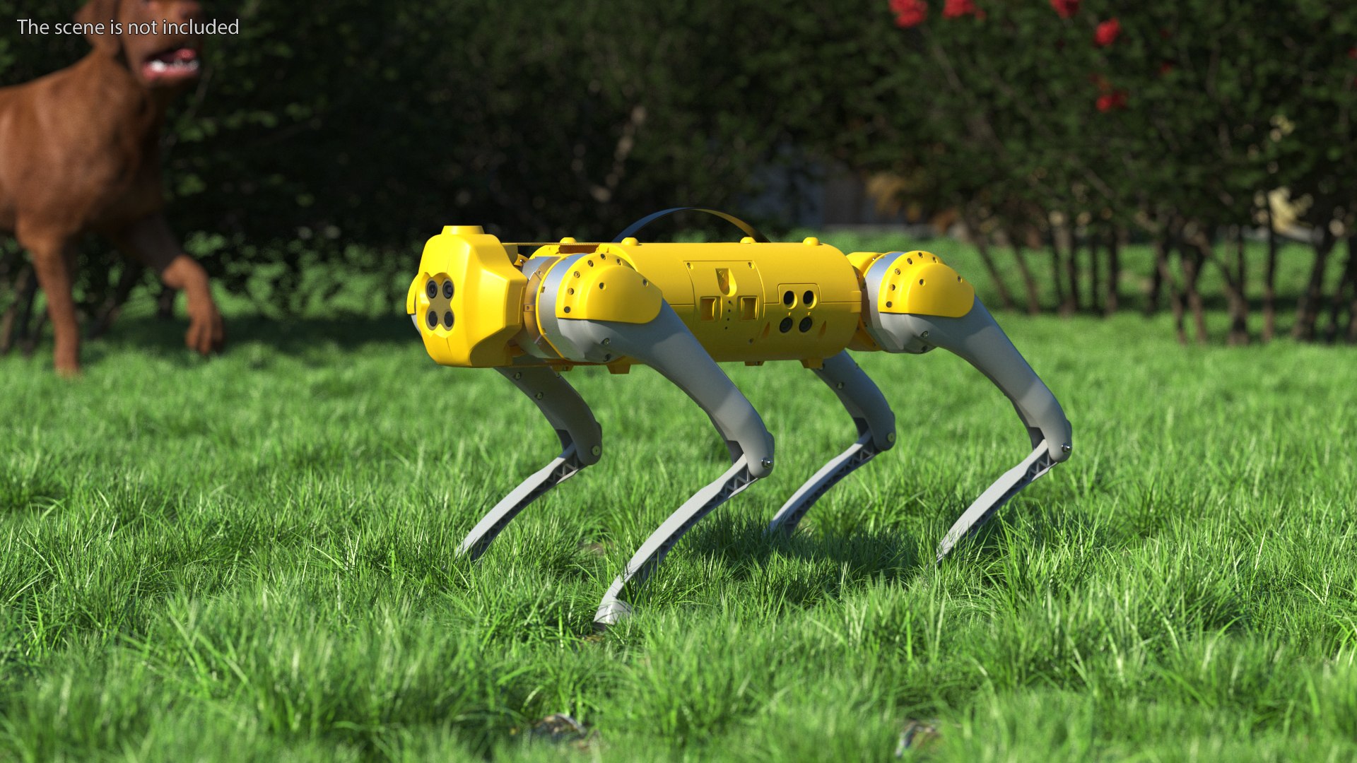 Yellow Dog Robot Rigged for Cinema 4D 3D model preview