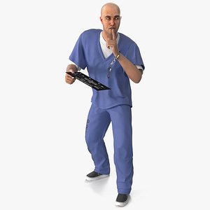 3D Prisoner in Blue Uniform Rigged