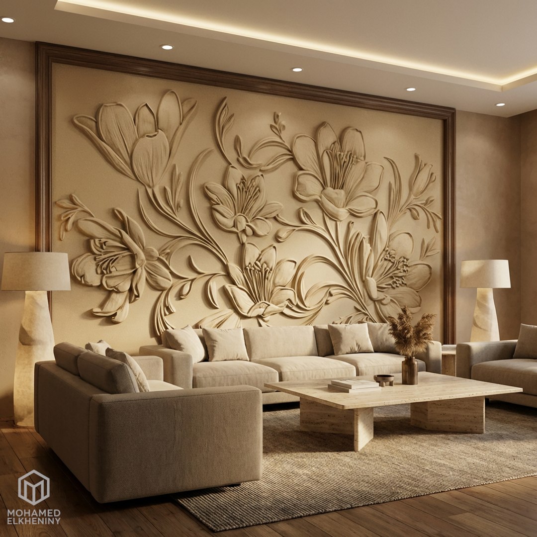 3D Modern Rose Panel Wall Decor Set Relief Stl Mural CNC 309 ...