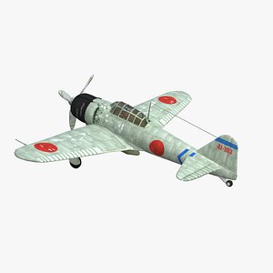 japanese a6m2 zero fighter plane 3D model