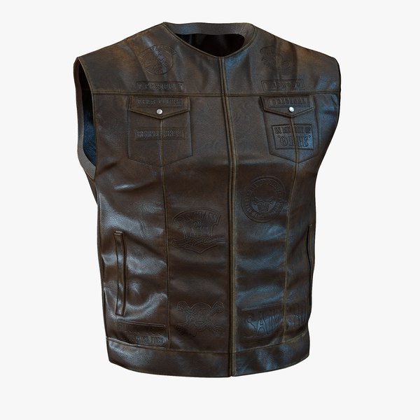 leather biker vest generic 3ds