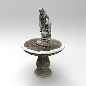 Rustic Lady Water Fountain Sculpture 3D model