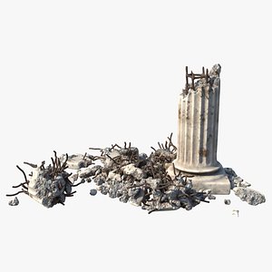 Broken Pillar 4 3D model