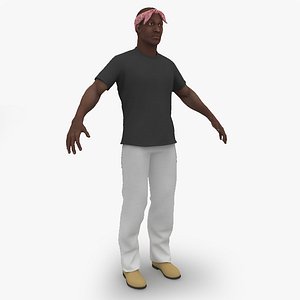 Black Man african Rigged 2 3D model
