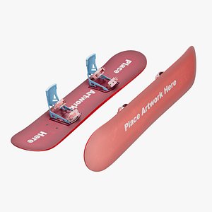Red Snowboard 3D model