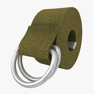 realistic d-ring belt khaki 3d 3ds