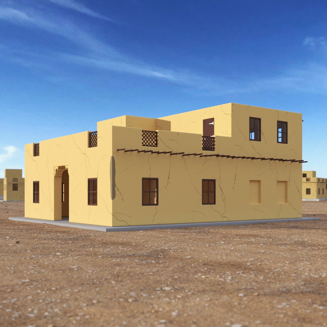 Cartoon Middle Eastern Adobe House 3D model preview