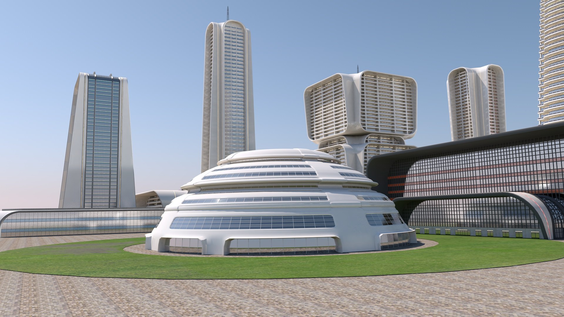 3D Futuristic Buildings - TurboSquid 2100990