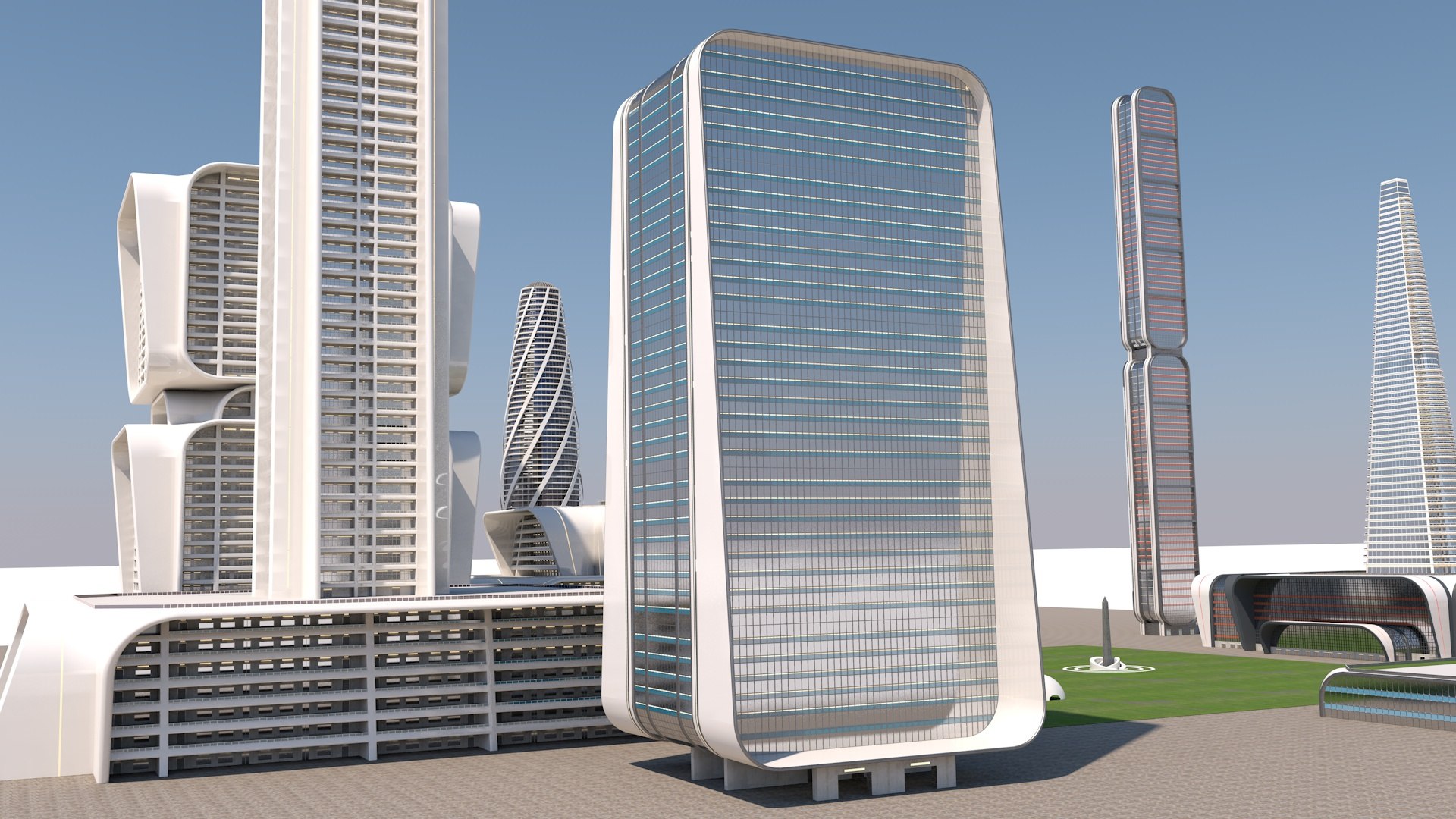 3D Futuristic Buildings - TurboSquid 2100990