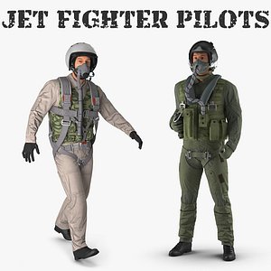 jet fighter pilots 3D model