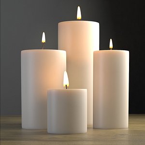 3d model candle modeled light
