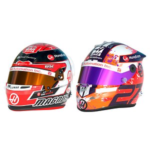 F1 Haas Team Helmets 2023 3D model