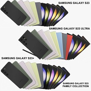 3D Samsung Galaxy S23 Family Collection