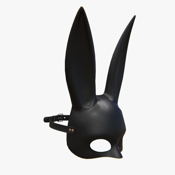 3D PBR Black Rabbit Facemask with a strap model