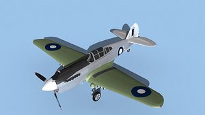 Curtiss P-40F Tomahawk V10 RAAF 3D model