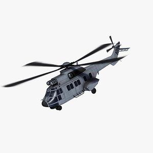 as332 super puma helicopter 3d 3ds