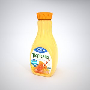 Orange Juice Bottle Lowpoly