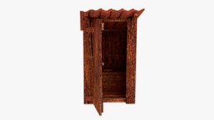 toilet wood 3d model